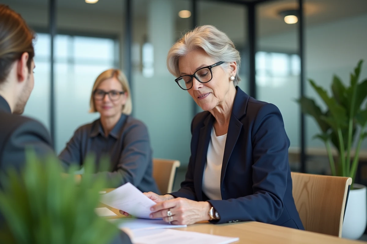 Professionnelle expérimentée en séance de coaching de carrière avec une conseillère RH dans un espace de travail moderne